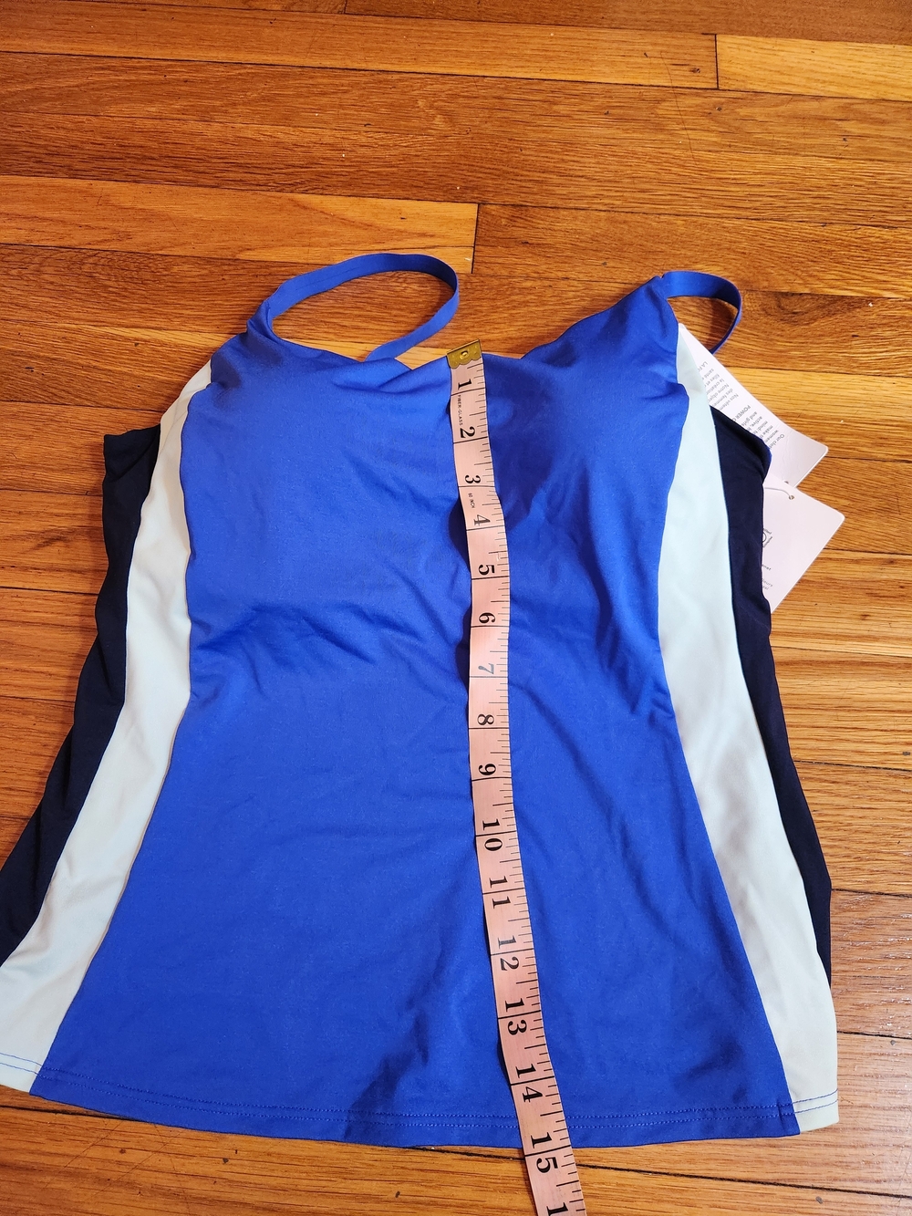 Athleta Blue & Cream Colorblock Tank Top NWT Size 36B/C - Picture 3 of 16